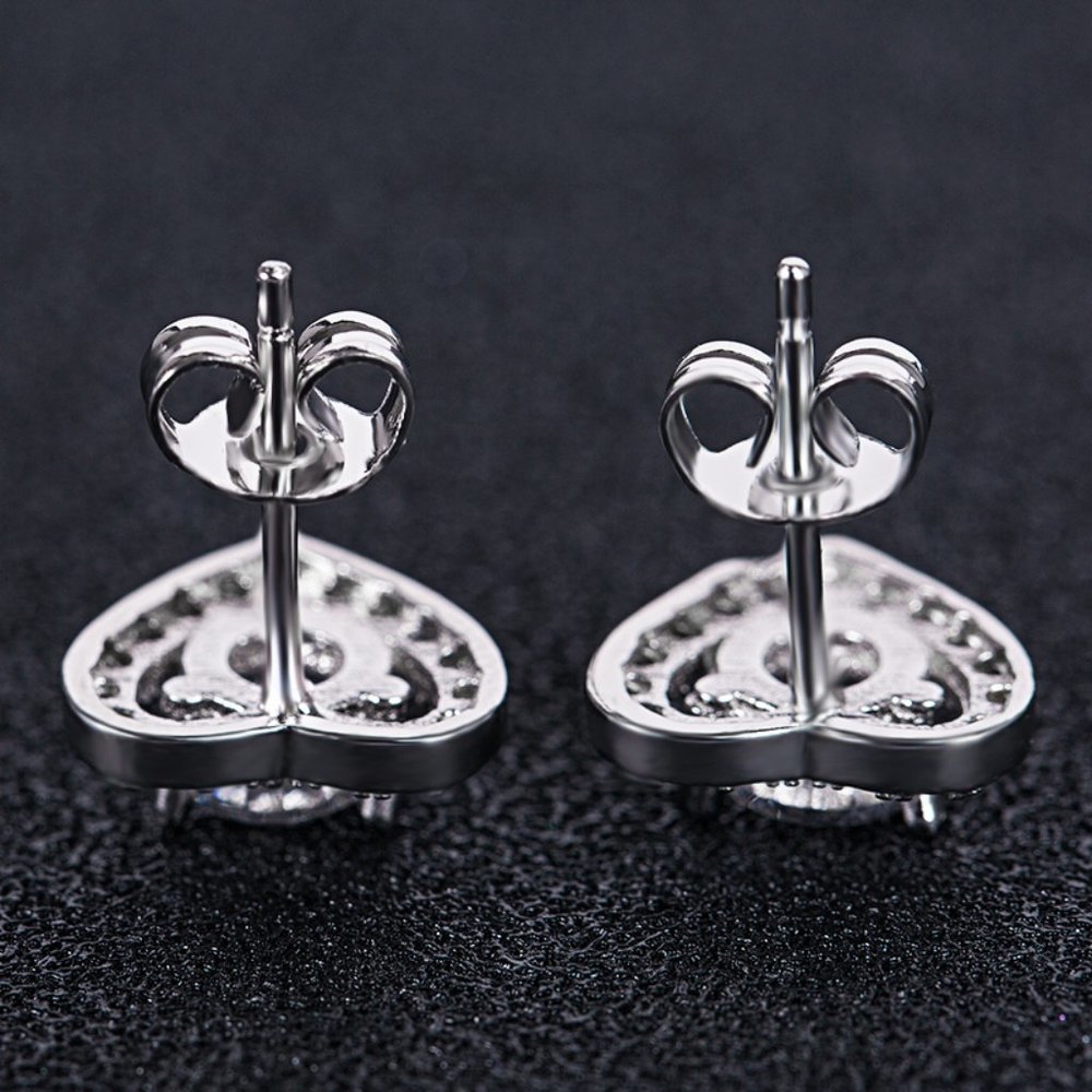 💥Lovely Round Dainty Zircon Hollow Heart Earrings for Women, UNVN12424 - Picture 4 of 5